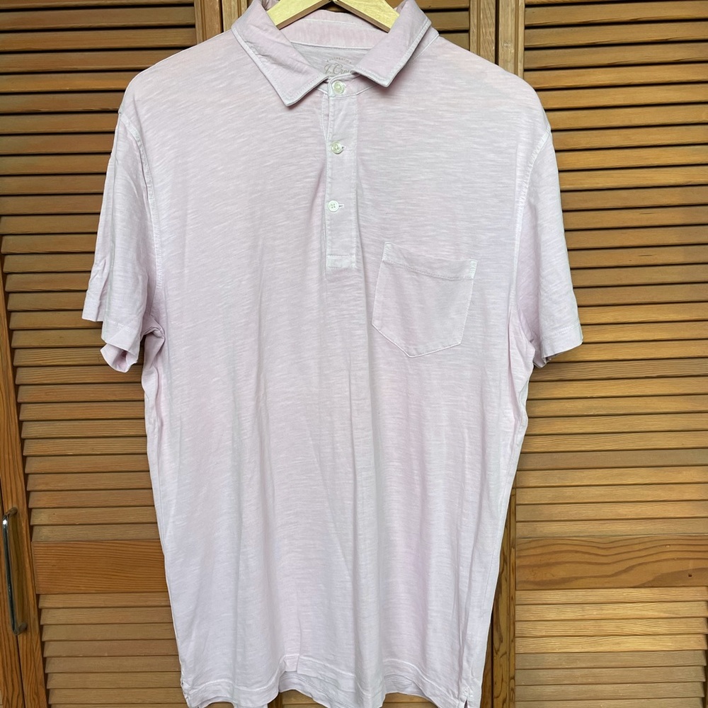 Garment dyed Knit cotton polo with pocket